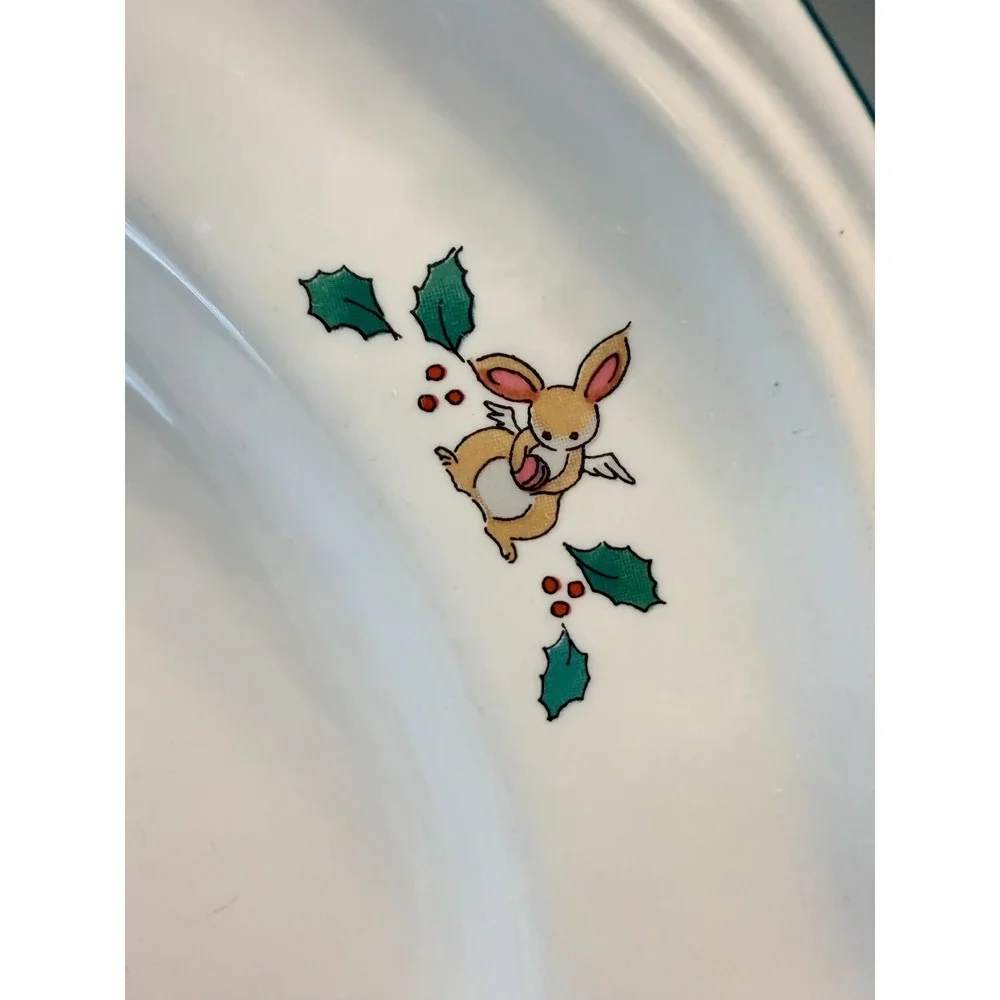 Vintage Woodland Christmas Dinner Plate Miyazaki Creates Animals Retro Decor